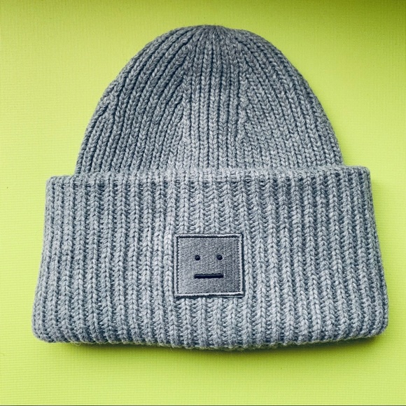 New Acne Studios Grey Beanie - Picture 1 of 4